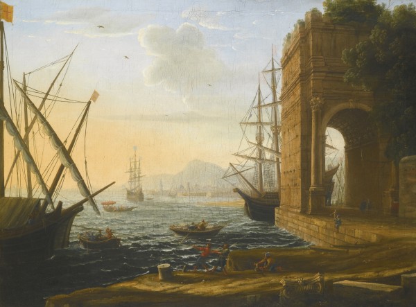Boats coming to shore by Claude Lorrain